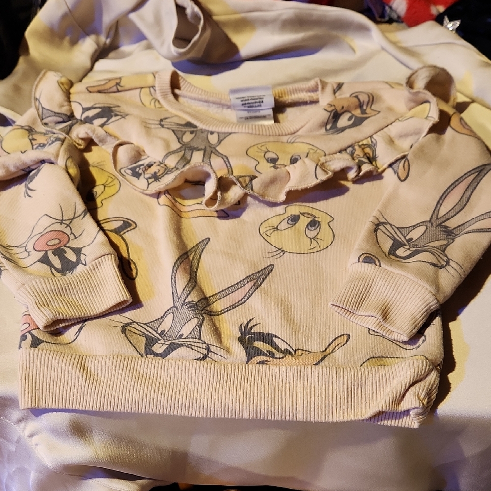 Warner Bros. Kids Beige Cartoon Sweatshirt